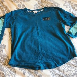 Vs pink varsity crew turquoise sz Large